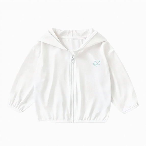mgoYE Baby Infant Toddler Lightweight and Breathable Hoodie Summer Sun Protection Coat Jacket(White,18-24 Months)