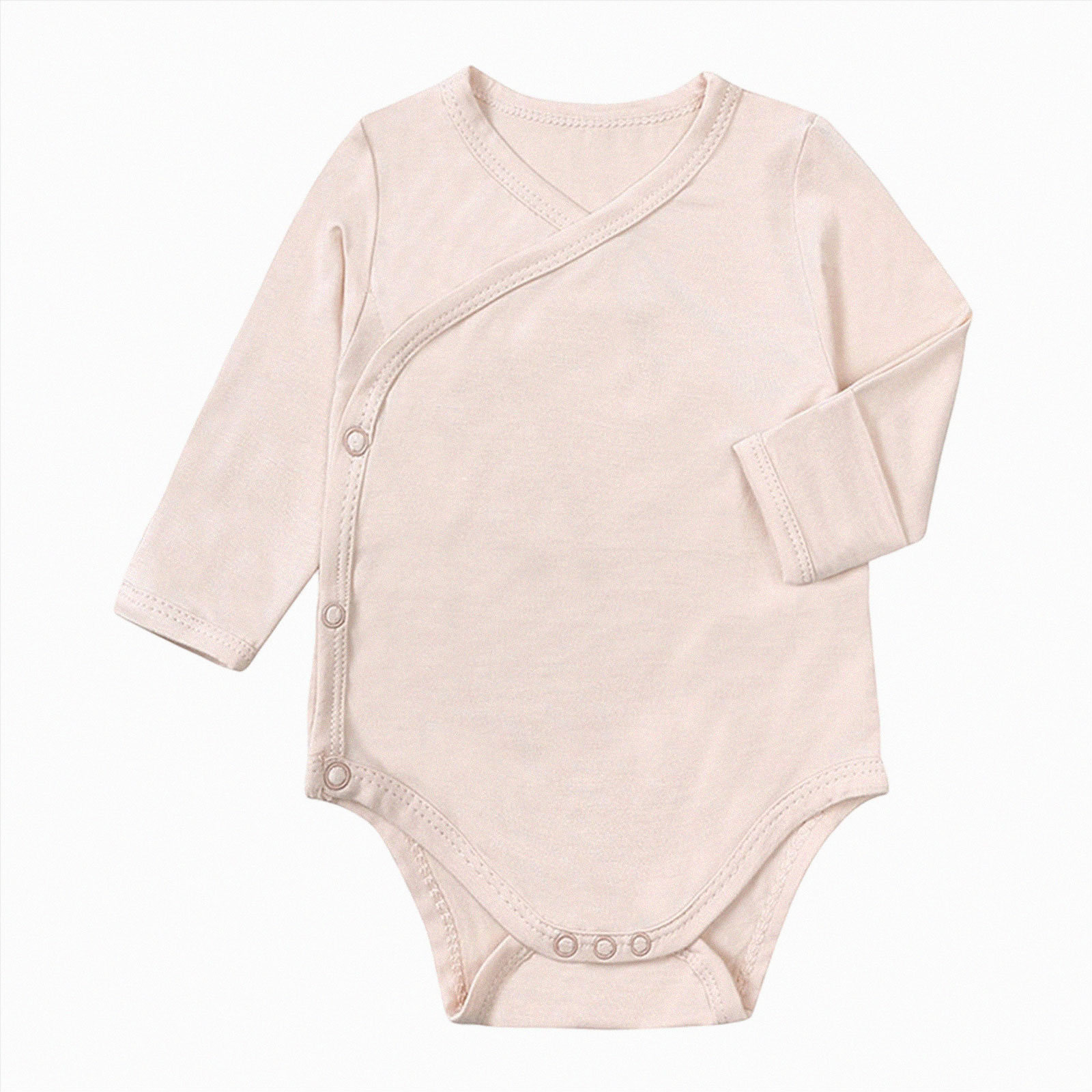 Body kimono de algodón orgánico para bebé, con broches laterales, para niño y niña (rosa, 18-24 meses)