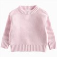 thumbnail image 1 of mgoYE Baby Knit Sweater Toddler Boys Girls Warm Sweater Soild Pullover Round Neck Top Clothes Fall Winter Outfits Size 6-12 Months, 1 of 8