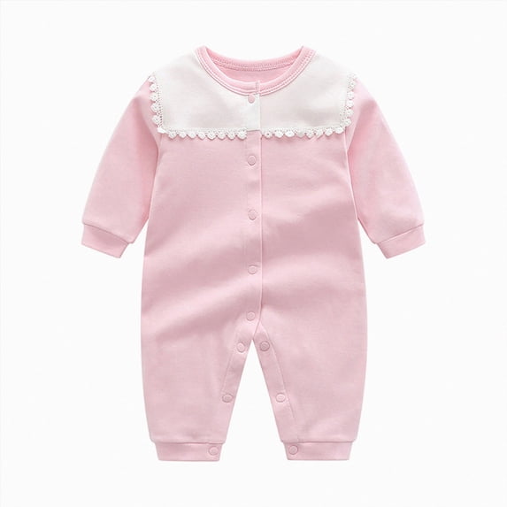 mgoYE Baby One Piece Romper 3 6 9 12 18 Month Soft Cotton Sleepwear Jumpsuit Unisex(Pink,5-8 Months)