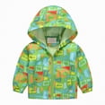thumbnail image 1 of mgoYE Baby Rain Coat Toddler Boys Cartoon Raincoat Waterproof,Lightweight Kids Rain Long Sleeve Jacket Windbreaker Outwear Coat(Green,5-6 Years), 1 of 9