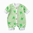 thumbnail image 1 of mgoYE Baby Short Sleeve Snap Muslin Romper with Viscose , Cotton, Newborn-24 Months(Green,0-3 Months), 1 of 4