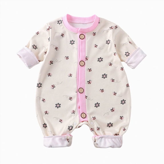 mgoYE Baby Short Sleeve Snap Muslin Romper with Viscose , Cotton, Newborn-24 Months(Pink,0-3 Months)