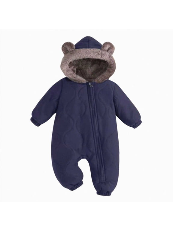 Baby Snowsuit Jacket Infant Hooded Romper Jumpsuit Newborn Boy Girl Winter Bodysuits