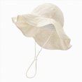 thumbnail image 1 of mgoYE Baby Sun Hat Toddler Girl Beach Hat Sun Protection Adjustable Outdoor Summer Wide Brim Bucket Hat for Infant Kids(Beige,0-12 Months), 1 of 3