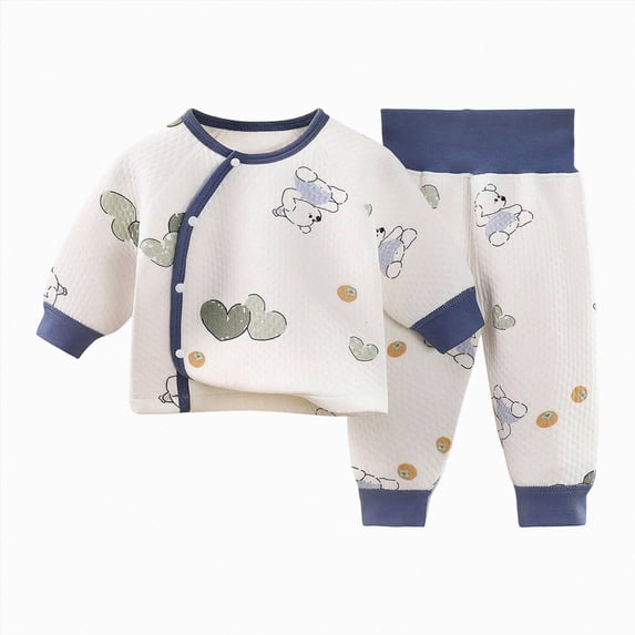 mgoYE Baby Top Pants Sets 3 6 9 12 18 Month Long Sleeve Baby Clothes for Boys Girls Gift Set(Dark Blue,6-9 Months)