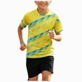 thumbnail image 1 of mgoYE Boy Clothes Kids Boy's Summer Outfits Shorts Sleeve Crewneck T Shirt Tops Tees Shorts Sets Boy's 2 Piece Outfits Size 11-12 Years, 1 of 7
