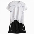thumbnail image 1 of mgoYE Boy Clothes Size 10-12 Youth Sets Boys Quick-Dry Athletic Short-Sleeve T- Shirt and Active Mesh Shorts Set(White,5-6 Years), 1 of 7
