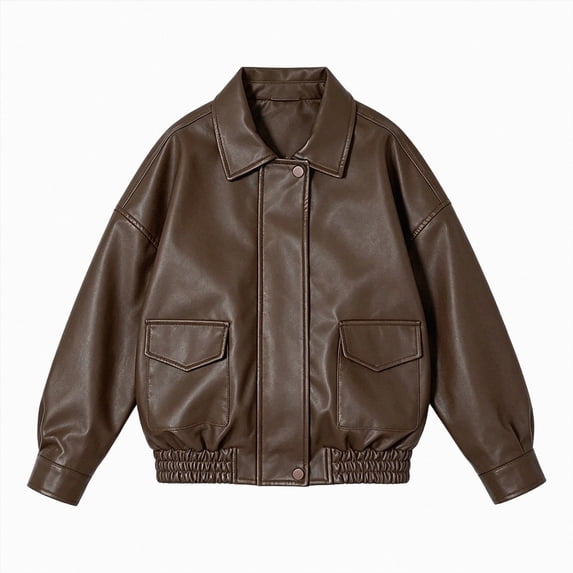 mgoYE Boys Girls Motorcycle Leather Jackets Toddler Kids' Coat Outerwear with Pocket(Coffee,170)