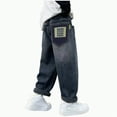 thumbnail image 1 of mgoYE Boys Jeans Size 14 Boys Jeans Baggy Straight Leg Elastic Waist Loose Denim Pants with Pockets(Blue,5-6 Years), 1 of 8