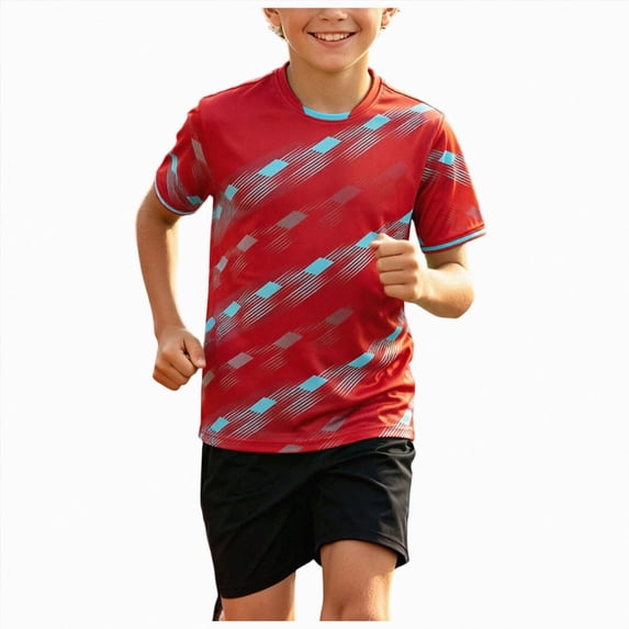 mgoYE Boys Loose Athletic Short-Sleeve Shirt and Active Mesh Shorts Set Size 13-14 Years
