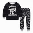 thumbnail image 1 of mgoYE Boys Loungewear Cotton Toddler Clothes Set Planet Dinosaur Long Sleeve Loungewear 2 Piece Kids Loungewear Size 2-7 Years{Black,4-5 Years}, 1 of 6