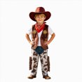 thumbnail image 1 of mgoYE Boys Outfit Western Cowboy Outfit Kids' Vest ,Pant,& Bandana Set with Hat, 1 of 4