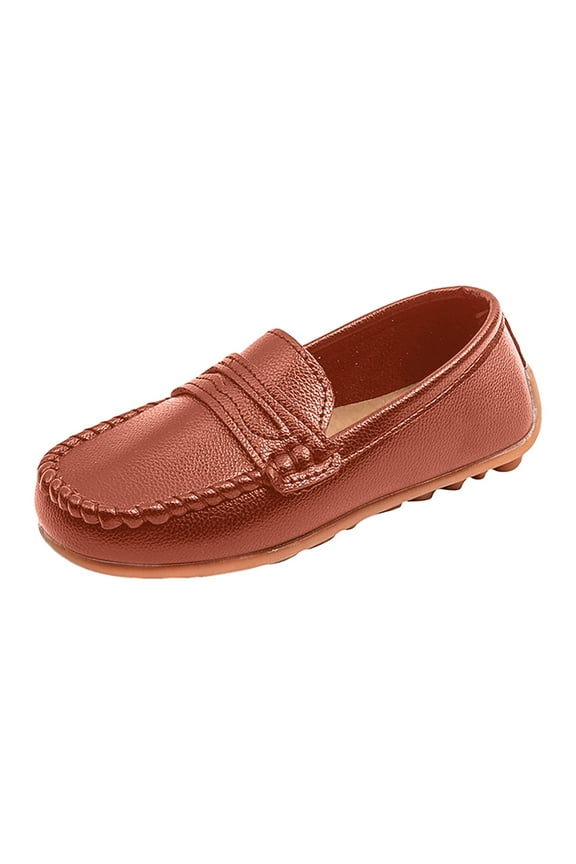Boys' Oxfords Baby Girls Boys Classic Loafers Oxford Dress Shoes Soft Slip On Crib Flats Shoes|Brown 10