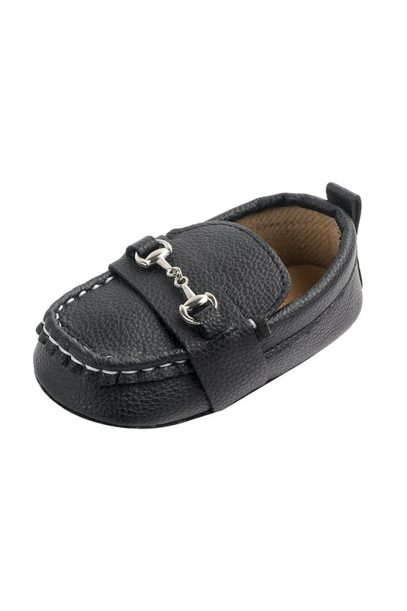 Boys' Oxfords Baby Toddler Boys Girls Loafers Leather First Walking Dress Shoes|Black 6