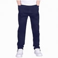 thumbnail image 1 of mgoYE Boys Pants Stretch Elastic Waist School Kids Twill Joggers(Navy,11-12 Years), 1 of 6