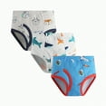 thumbnail image 1 of mgoYE Boys Underwear Little Boys Baby Soft Cotton Underwear Dinosaur Briefs Toddler Shark Undies Children Truck Panties (Blue,4-5 Years), 1 of 3