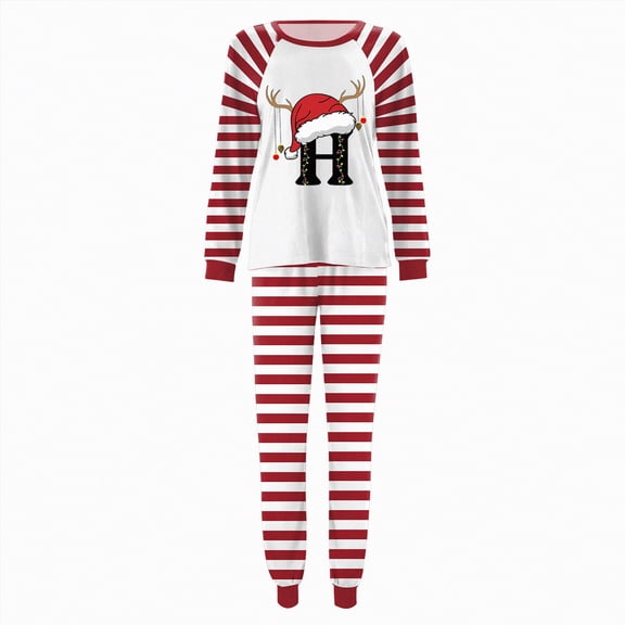 mgoYE Christmas Family Pajamas Winter Family Christmas Pajamas Matching Sets 2025 A-Z Letter Alphabet Xmas Holiday Pjs Cute Sleepwear Loungewear Jammies