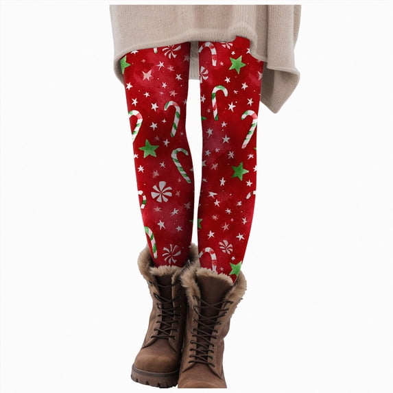 mgoYE Christmas Legging for Women Yoga Pants Tummy Control Butt Lifting Slim Fit Elastic Waist Tights XXL