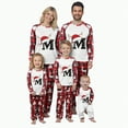 thumbnail image 1 of mgoYE Christmas Pajamas Matching Sets for Family Initials 26 Letters Graphic Xmas Pjs Funny Family Soft Loungewear, 1 of 8