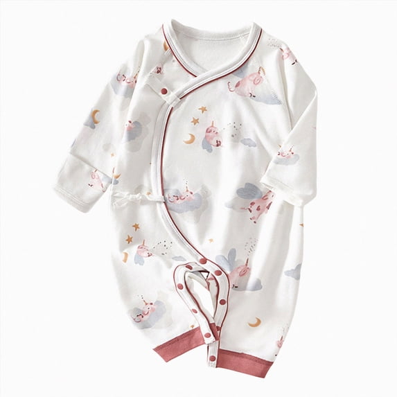 mgoYE Cotton Soft 0-6 Months Unisex Footless Newborn Baby Sleepers Pajamas Romper Boys Girls Long Sleeve(Red,3-6 Months)