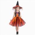 thumbnail image 1 of mgoYE Cute Children Halloween Orange Witchostume for Girls, Toddler Infant Baby Halloween Outfit(Orange,3-4 Years), 1 of 8