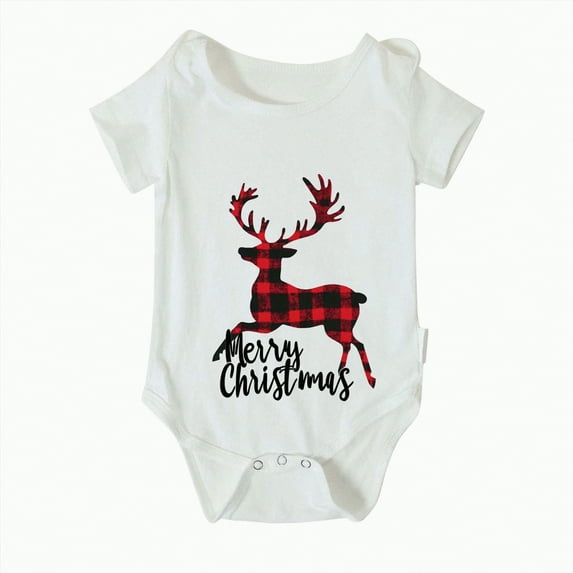 mgoYE Dad Christmas Family Matching Pajamas Papa Xmas Father Short Sleeve T-Shirt(White,3-6 Months)