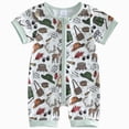 thumbnail image 1 of mgoYE Daddys Boy Baby Clothes Newborn Baby Boy Footies Coming Home Outfit Zipper Footed Romper Long Sleeve One Piece Jumpsuit with Hat Size 6-12 Months, 1 of 5