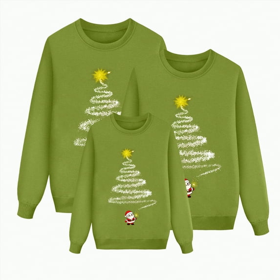 mgoYE Family Christmas Outfits | Matching Xmas T-Shirts & Sweatshirts for Family | Merry Christmas Shirts for Family Adults(Green,2XL)