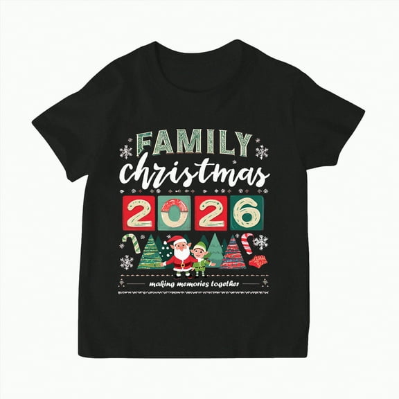mgoYE Family Christmas T-Shirt Funny Xmas Tree Family Matching Pajamas Baby Short Sleeve T-Shirt(Black,6-7 Years)