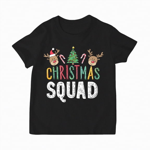 mgoYE Family Christmas T-Shirt Funny Xmas Tree Family Matching Pajamas Baby Short Sleeve T-Shirt(Black,7-8 Years)