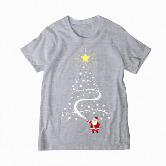 mgoYE Family Christmas T-Shirt Funny Xmas Tree Family Matching Pajamas Boys Short Sleeve T-Shirt(Grey,3XL)