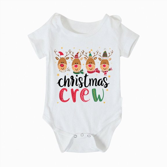 mgoYE Family Christmas T-Shirt Funny Xmas Tree Family Matching Pajamas Boys Short Sleeve T-Shirt(White,9-12 Months)