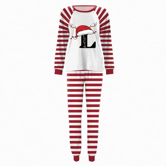 mgoYE Family Pajamas Matching Sets Winter Letter Christmas Pajamas, Family Christmas Pajamas Matching Sets Cute 26 Initial Letter Xmas Pjs Set Lounge Sleepwear