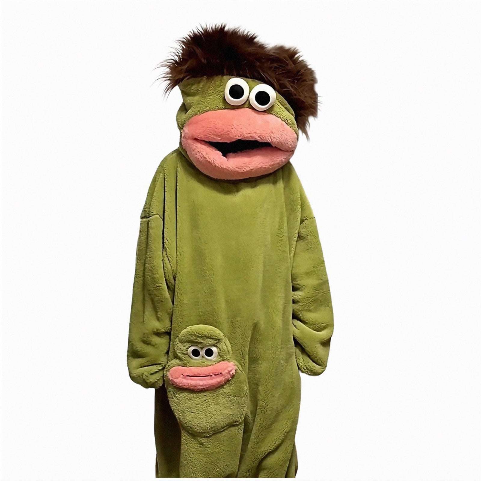 mgoYE Family Warm Big Mouth Monster Onesie Pajamas for Men,Cozy Ultra-Soft Plush One-Piece Loungewear