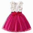 thumbnail image 1 of mgoYE Flower Girl Dress Girl's Tulle Dress Tutu Party Birthday Poster Formal Fancy Flower Princess Dresses(Hot Pink,7-8 Years), 1 of 8