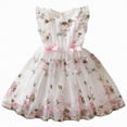 thumbnail image 1 of mgoYE Flower Girl Dress Toddler Girl Tulle Dress Girls Tutu Princess Casual Dresses(White,4-5 Years), 1 of 8