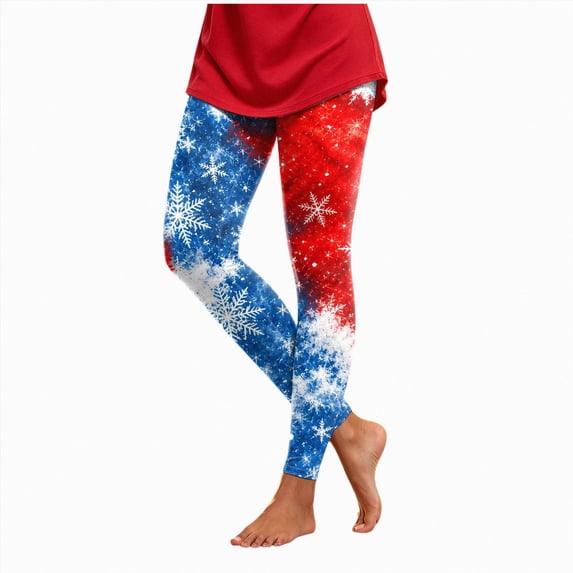 mgoYE Funny Christmas Leggings for Women High Waisted Tummy Control Printed Soft Stretchy Workout Yoga Pants Women Leggins L