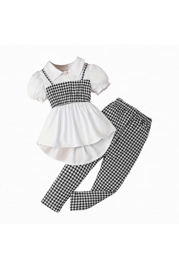 Girl Clothes Size 7-8 Toddler Girl Clothes Toddler Girl Summer Outfits Ruffle Sleeveless Shirts Tops Pants Set for Girl Clothing(White,7-8 Years)
