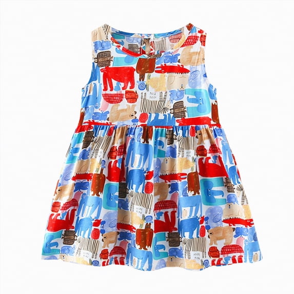 mgoYE Girl Dresses Size 7-8 Baby Girl Clothes Newborn Dress Summer Toddler Girls' Clothing Casual Sundress Infant Outfits(Multicolour,12-18 Months)