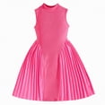 thumbnail image 1 of mgoYE Girl Dresses size 7-8 Toddler Girls Stand Collar Sleeveless Dress Solid Patchwork Dresses Summer Casual Flowy Dress 2-7(Hot Pink,2-3 Years), 1 of 9