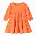 thumbnail image 1 of mgoYE Girl Long Sleeve Dress Tiered Ruffle Swing Tunic Shirt Dress, 1 of 9