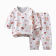 thumbnail image 1 of mgoYE Girl Pjs Boy Outfit Fall Outfits Contrast Color Sweatshirts and Pants Fall Winter Set 2PC(Red,2-3 Years), 1 of 3