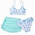 thumbnail image 1 of mgoYE Girl Swimsuit Size 14-16 Tankini Girls' 3 Piece Bikini Set Ditsy Floral Print Wireless Swimsuit with Beach Skirt(Green,9-10 Years), 1 of 6