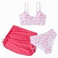 thumbnail image 1 of mgoYE Girl Swimsuits Size 8 Girls Swimsuit 3 Piece Bathing Suit Criss Cross Bikini Set Girls' Swimwear with Shorts(Hot Pink,11-12 Years), 1 of 6