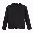 thumbnail image 1 of mgoYE Girl T-Shirts Toddler Baby Girls Mock Turtleneck Shirts Long Sleeve Thermal Pullover Kids Casual Solid Color Tee Tops 6M-12T(Black,6-12 Months), 1 of 1