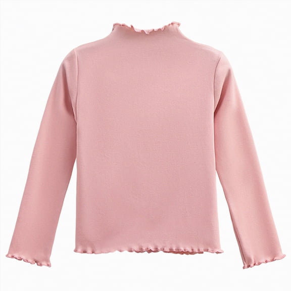 mgoYE Girl T-Shirts Y2k Toddler Baby Girls Mock Turtleneck Shirts Long Sleeve Thermal Pullover Kids Casual Solid Color Tee Tops 6M-12T(Pink,12-18 Months)