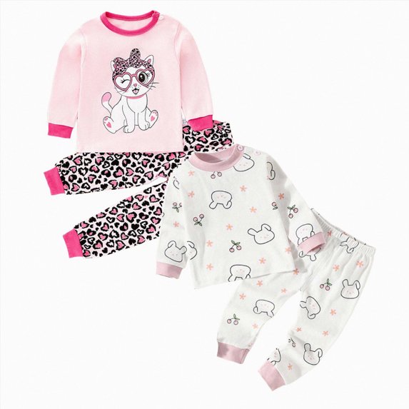 mgoYE Girl Toddler Baby Clothes Fall Winter 3 6 12 18 24 Months 3T 4T 5T 6T Girls Outfits Long Sleeve Solid Sweatshirt and Pants 4 Piece Sweatsuit Set Size 5-6 Years