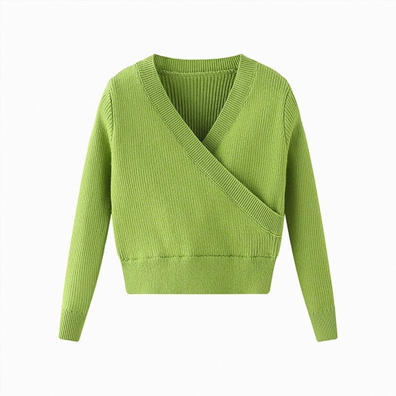 mgoYE Girl's Dance Wrap Sweater Ballet Top Warm up for Leotards, Dress(Green,140)