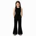 thumbnail image 1 of mgoYE Girl's Polka Dots Loose Fit Wide Leg Pants with Pocket(Black,5-6 Years), 1 of 6